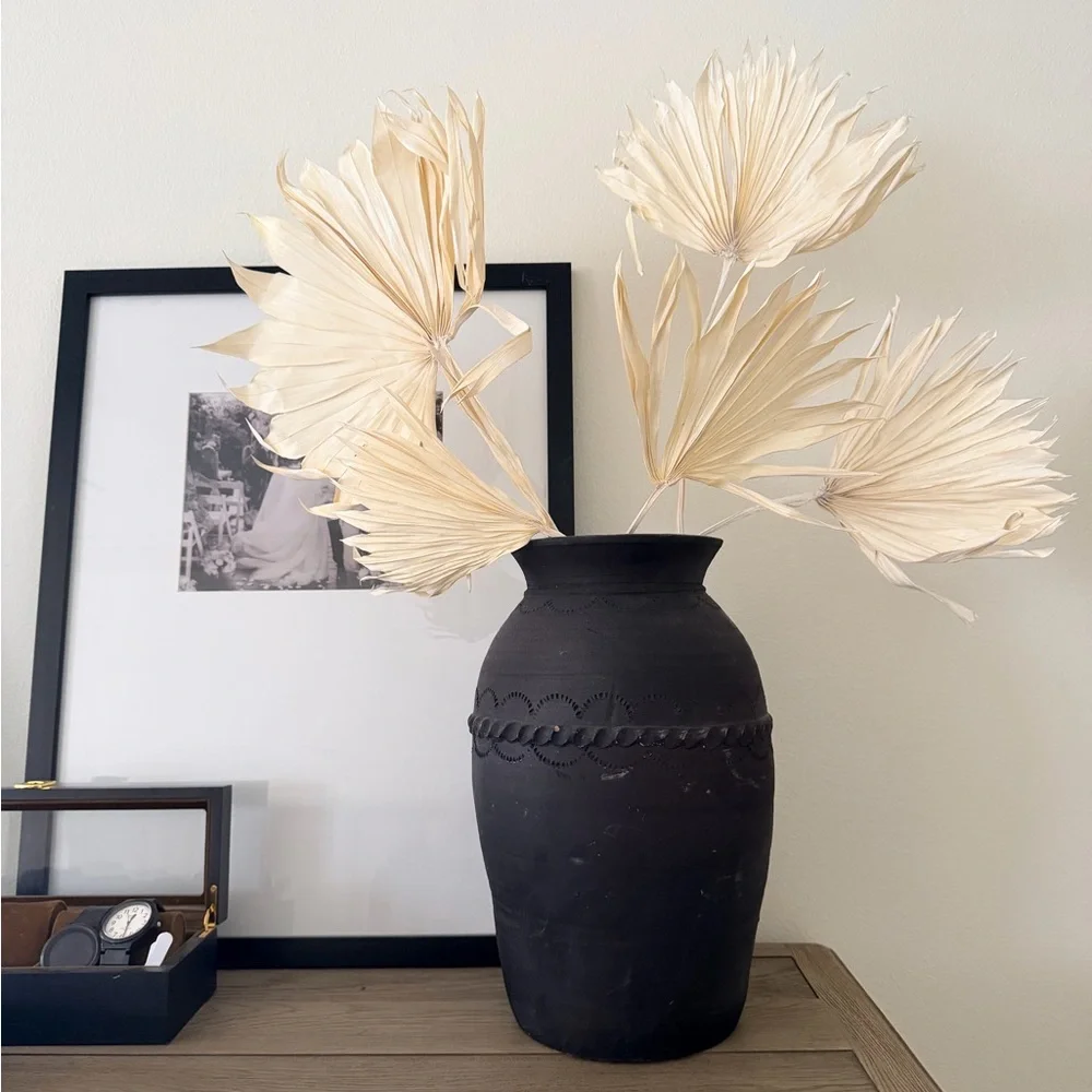 Bundle of 5 dried palm leaves floral decor natural bleached ivory cream color